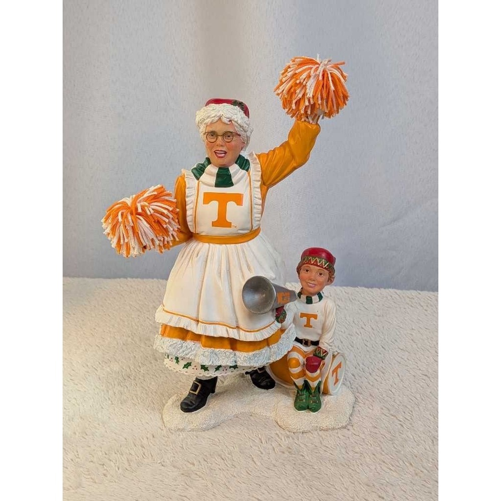 Tennessee Volunteers Mrs. Claus & Elf Cheerleader Figurine The Danbury Mint